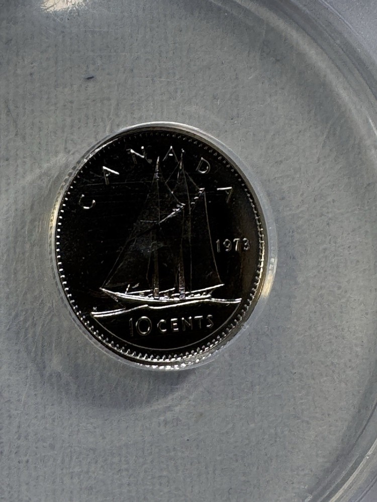 1973 Canada 10 Cents Proof Like Graded MS 68 by ANACS