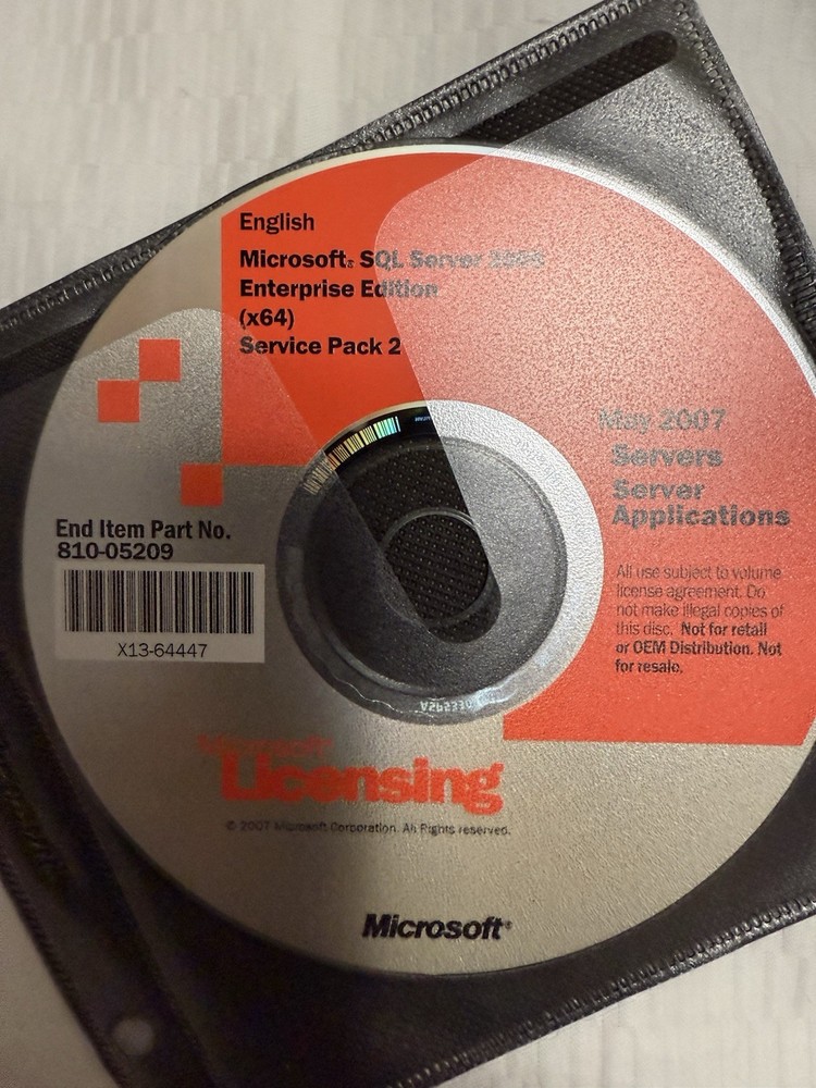 Microsoft SQL Server 2005 Enterprise Edition (x64) SP2 CD