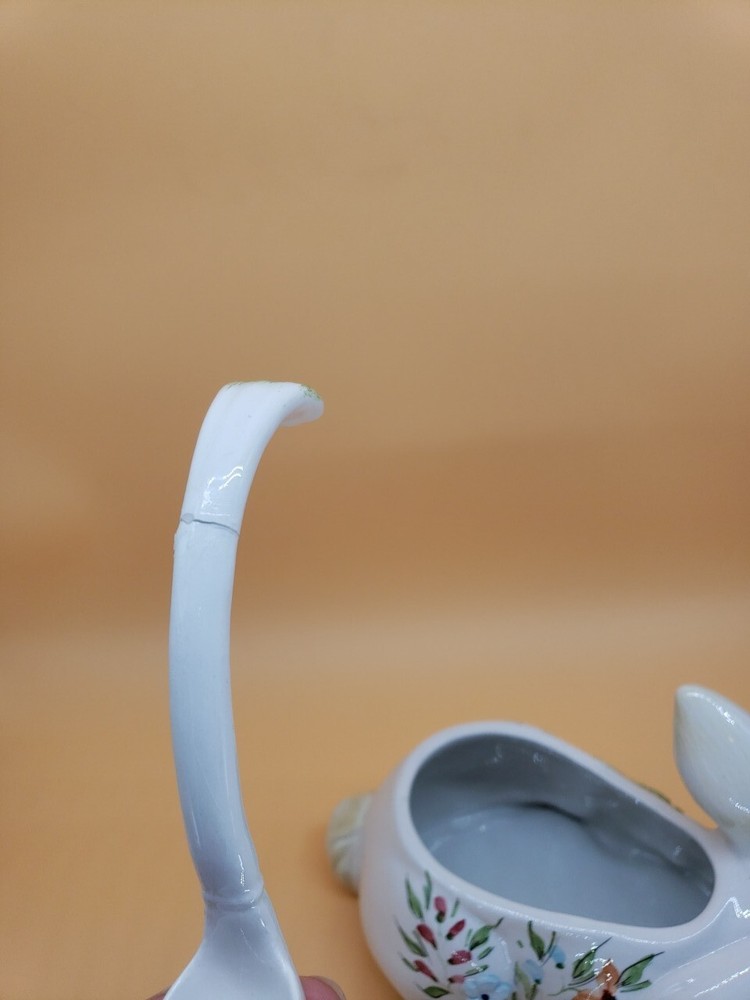 Italian Rabbit Ceramic Bunny Covered Dish With Spoon
