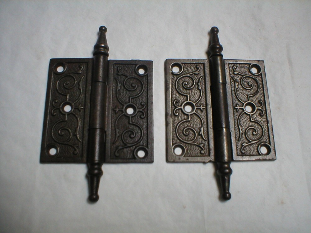 Antique Victorian 3 1/2" Steeple Hinge pair