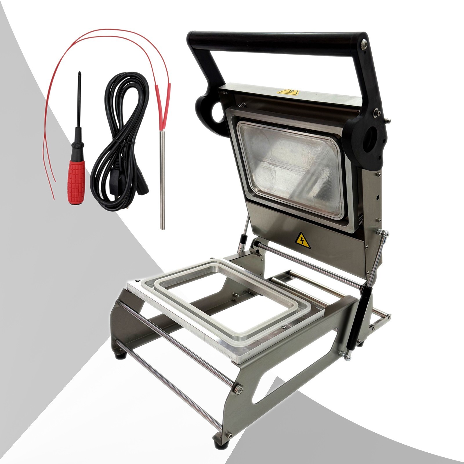 110V 0.8kW Manual Plastic Container Sealing Machine 10.2×6.7'' Tray 480 boxes/h