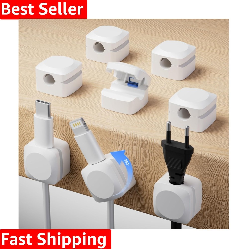 Rotatable Cord Organizer, Enhanced Spring Cable Clips, Strong Adhesive Cable ...