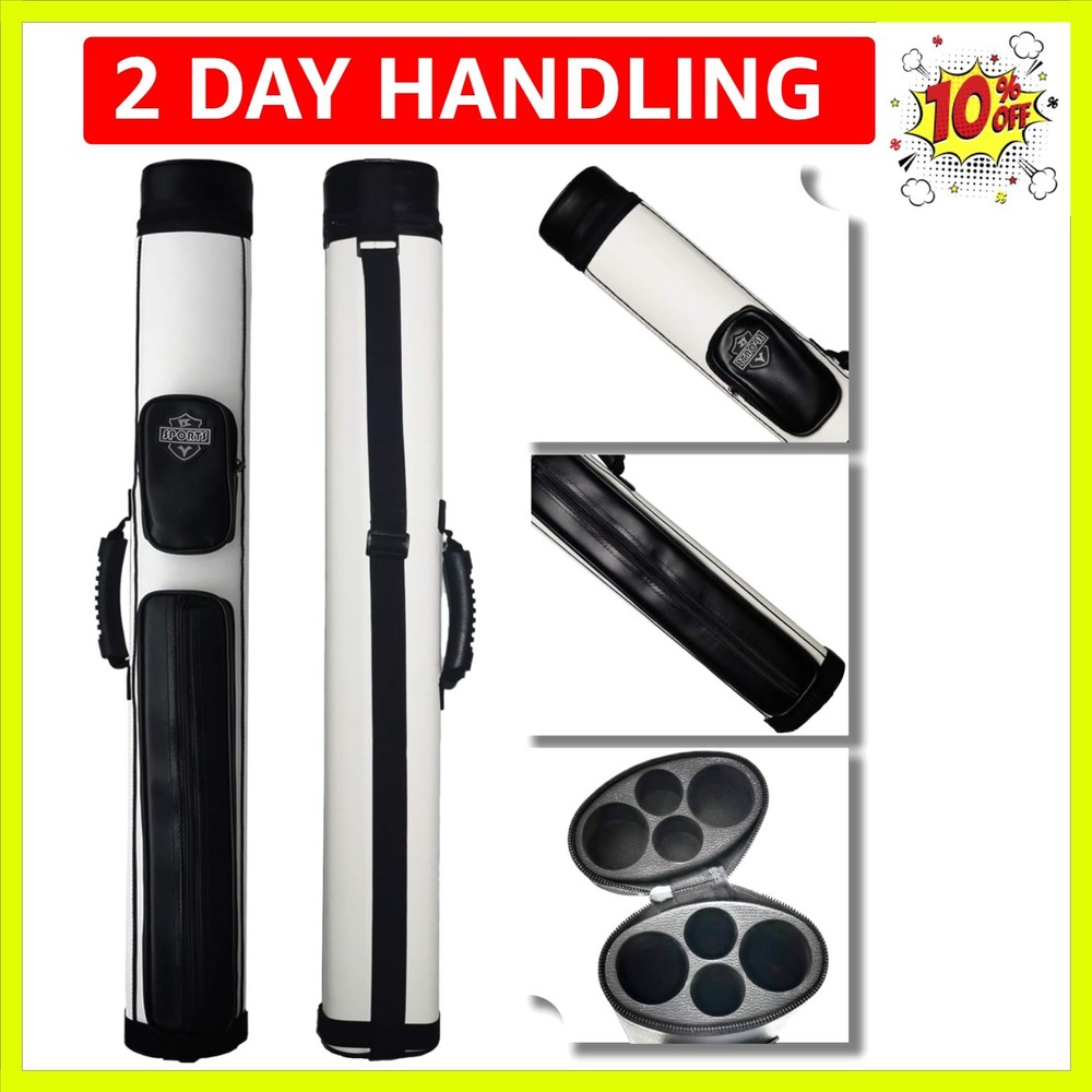 Durable 2x2 Hard Pool Cue Case with Adjustable Strap - Perfect for Billiards