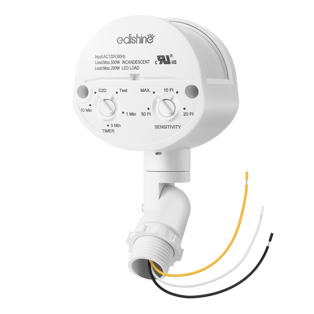 EDISHINE Motion Sensor, Automatic Dusk to Dawn, 180 Degree Replacement