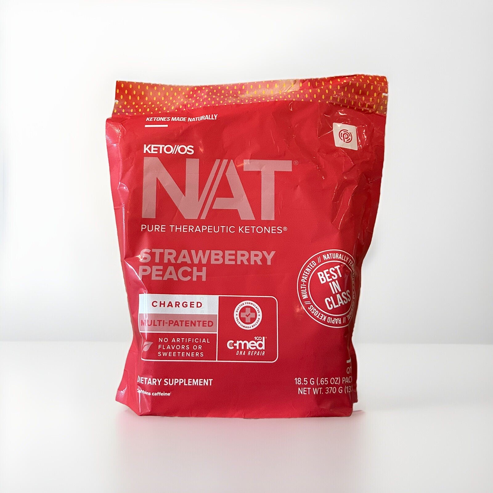 PRUVIT ketone drink  Keto Nat STRAWBERRY PEACH Charged 20 pack