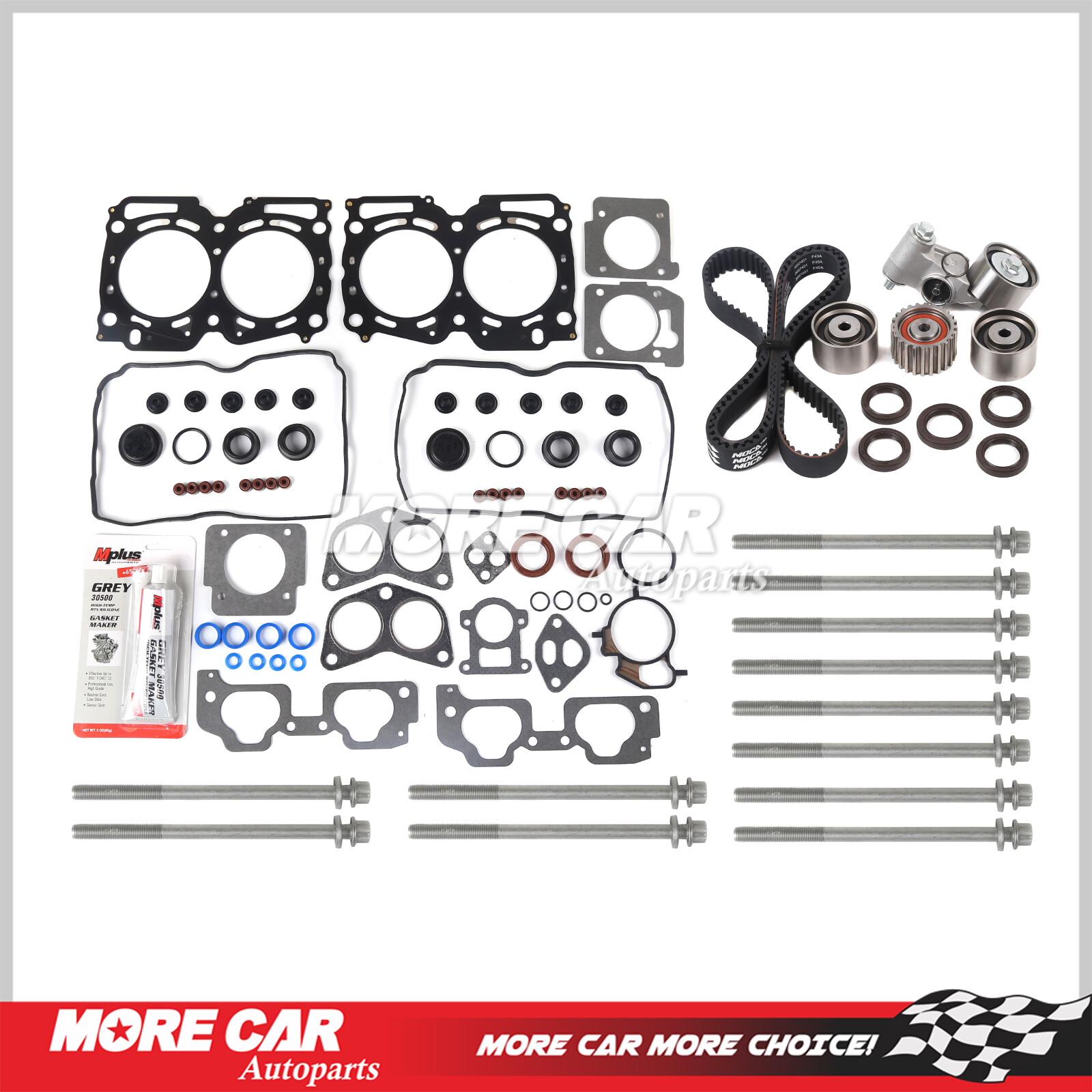 Head Gasket Bolt Set Timing Belt Kit for 99-05 Subaru Forester Legacy Baja 2.5L