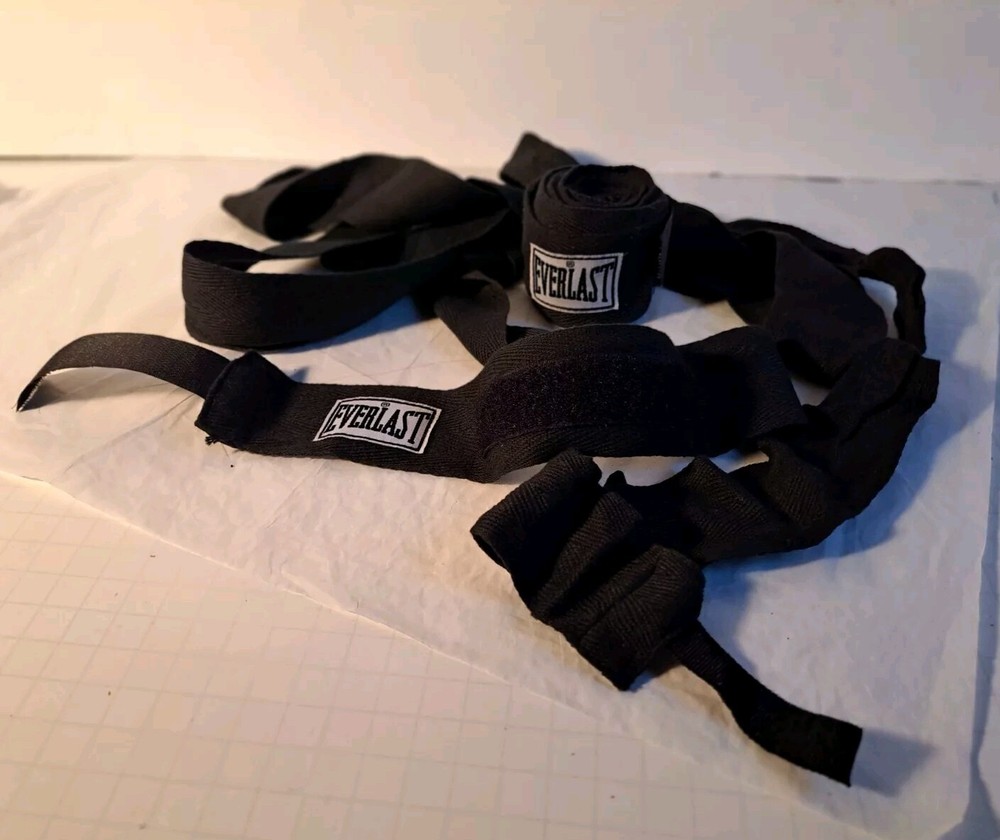 Everlast Boxing Glove Hand Wraps Solid Black