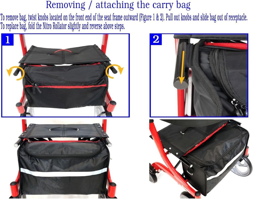 10266 Nitro rollator walker bag,Shoulder Bag,Replacement Bag for Nitro Alumin...