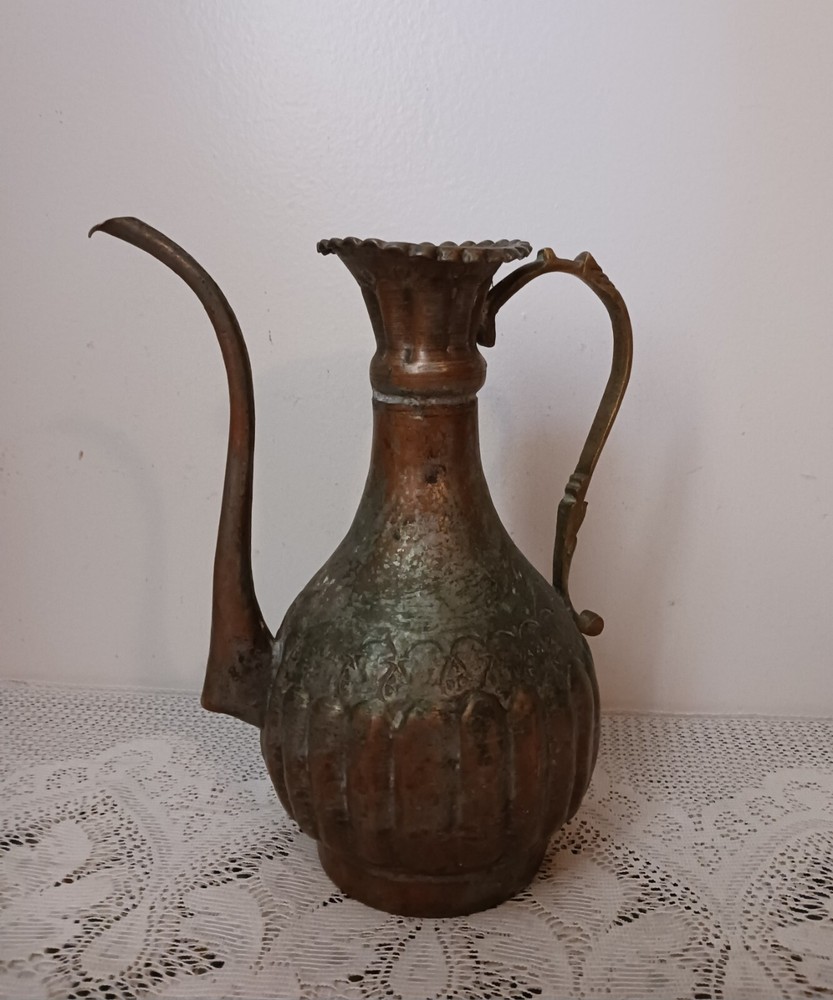 Antique Hand Hammered Middle Eastern Copper Water Pitcher, Egypt