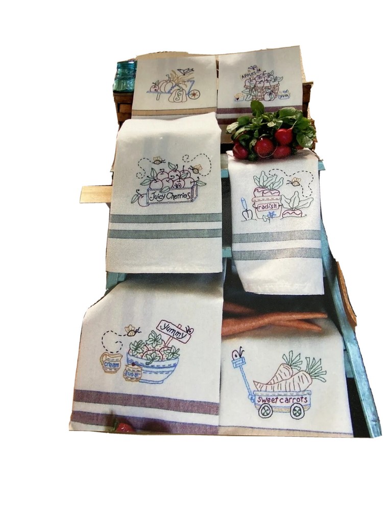 Bird Brain Traceable Embroidery Pattern - FRESH PICKED Tea Towel Easter, Spring