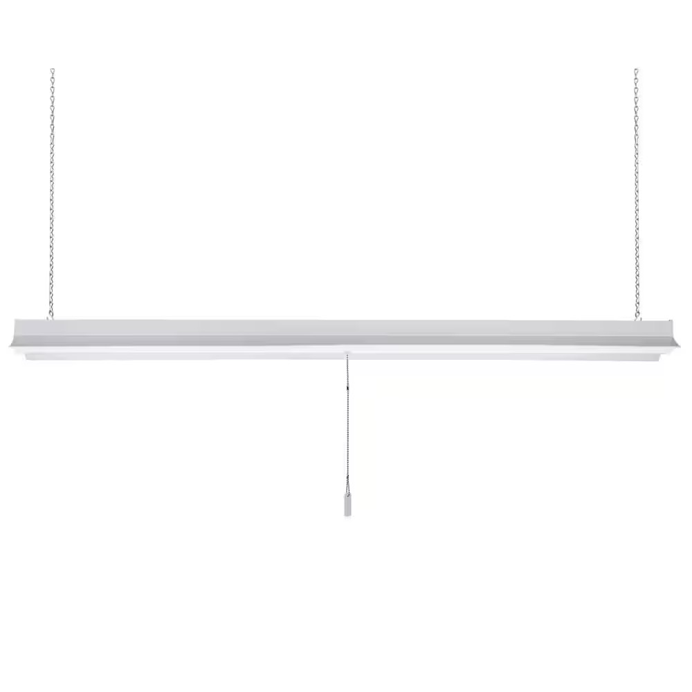 4 Ft. Plug-In Pull Chain Linkable Integrated LED White Shop Light Garage Light 3