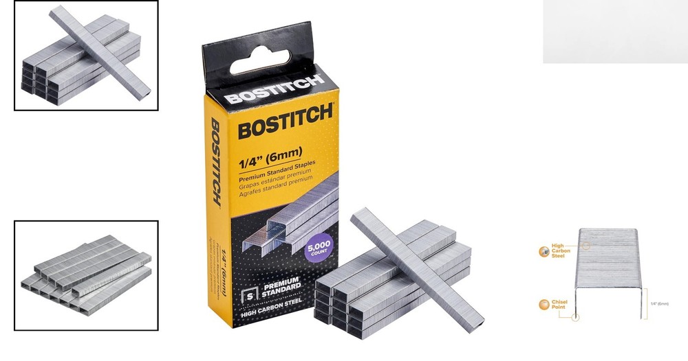 Chisel Point Standard Staples 1/4" Leg, 5000 Count - For Office Efficiency