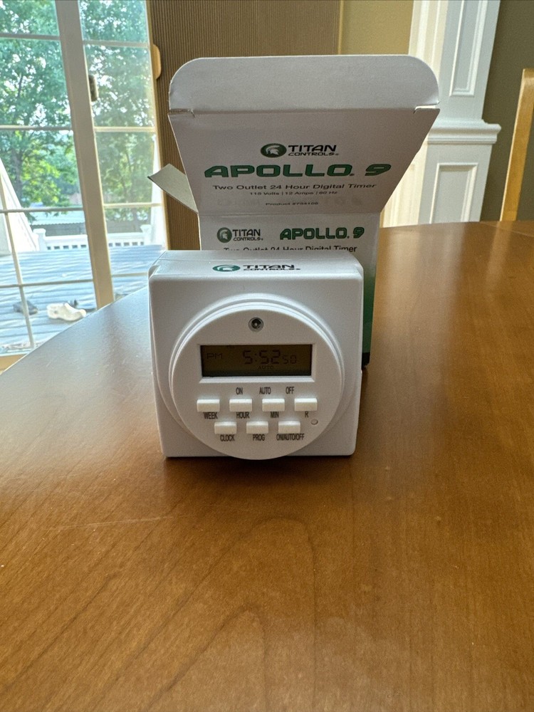 Titan Controls Apollo 9 - Two Outlet 24 Hour Digital Timer Hydroponics