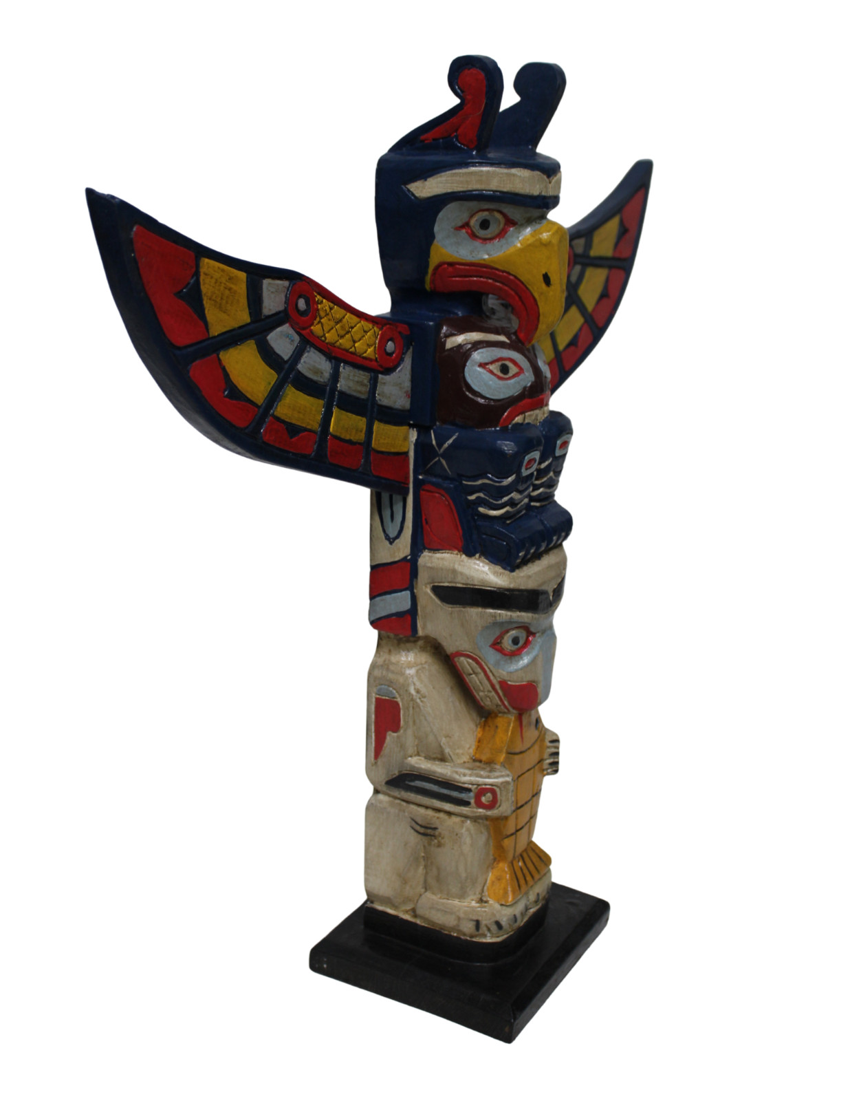 OLD TRIBE NORTHWEST COAST STYLE EAGLE FISH INDIAN TOTEM POLE NATIVE AMERICAN