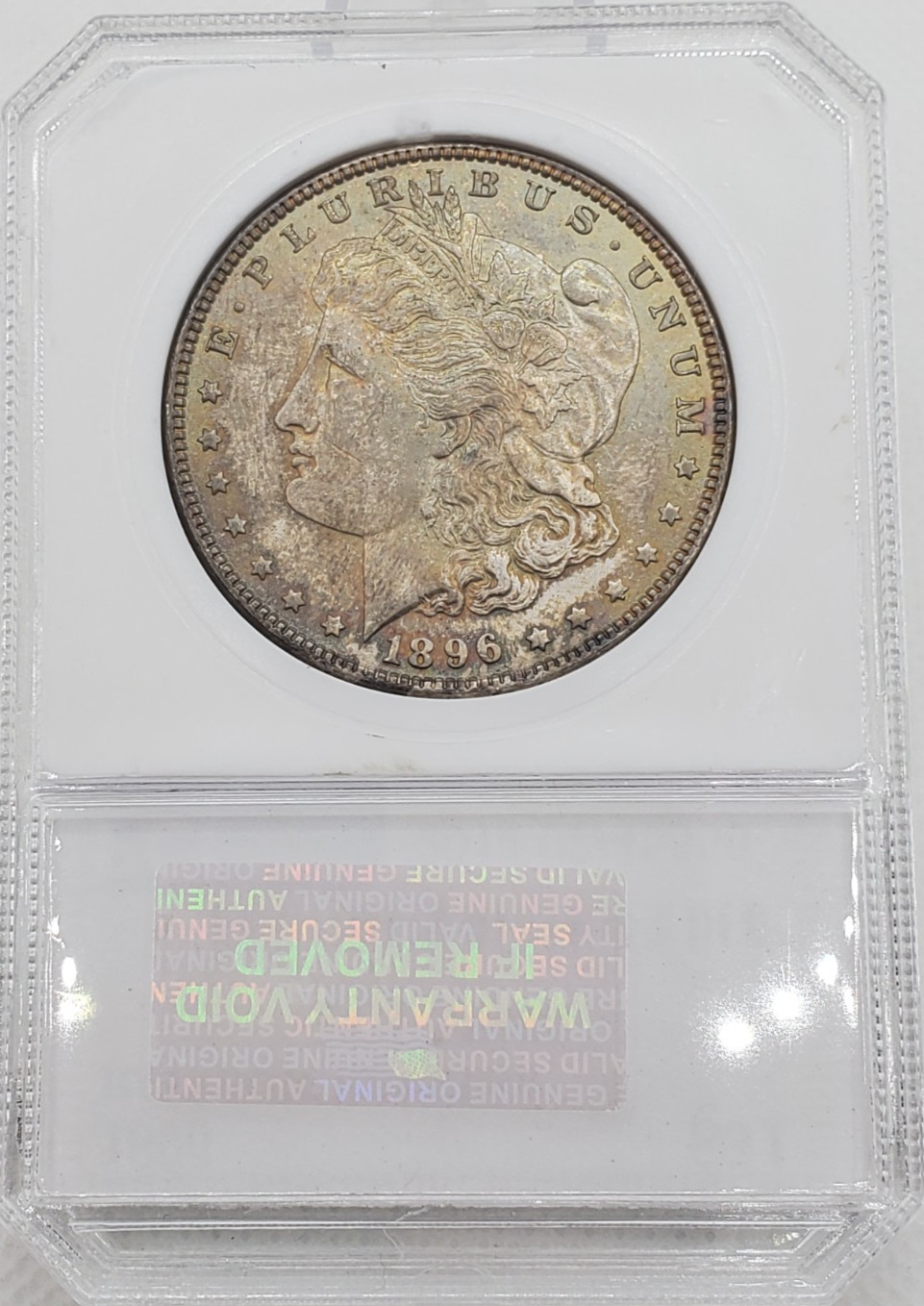 1896 Morgan Silver Dollar Rainbow Reverse