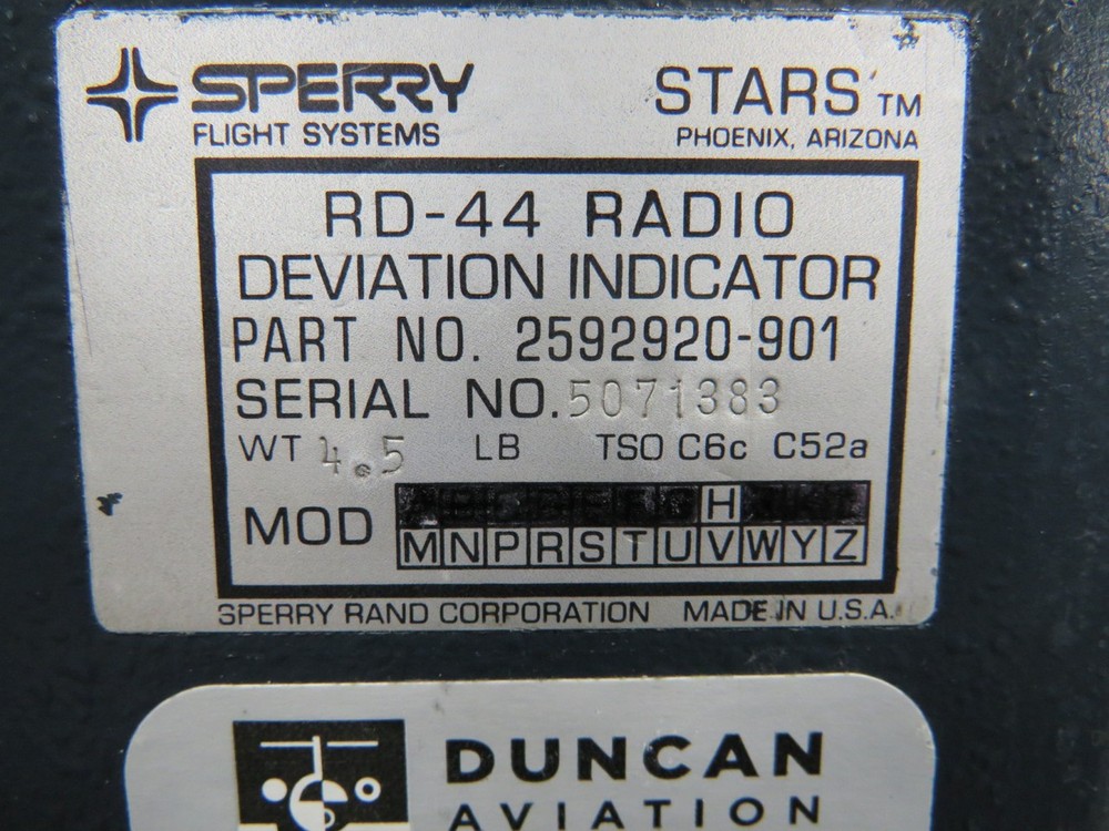 2592920-901 Sperry RD-44 Radio Deviation Indicator with Modifications