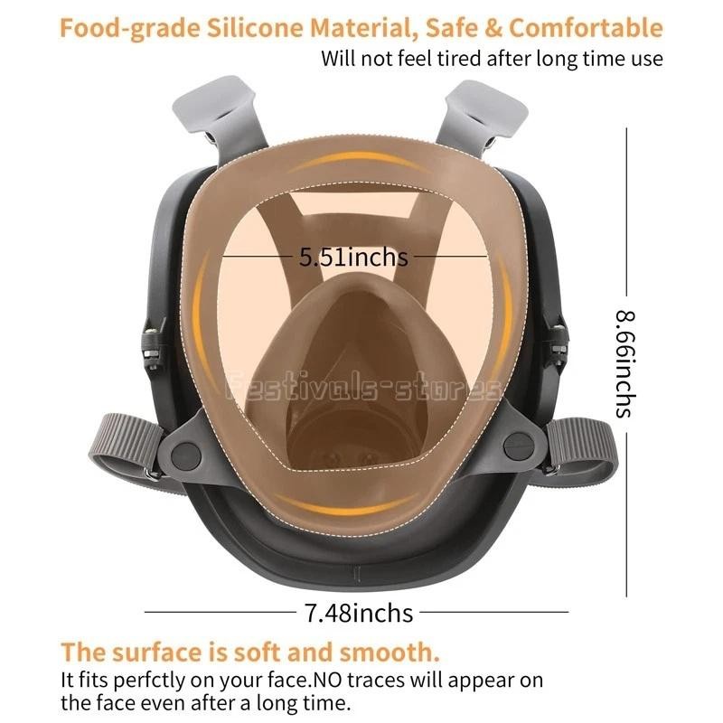 US Full Face Gas Mask Painting Spraying Respirator w/Filters for 6800 Facepiece