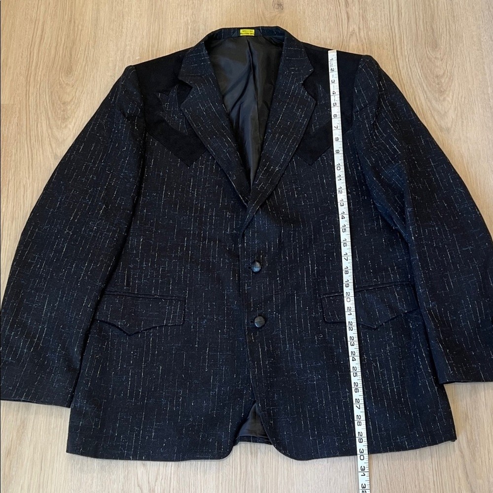 Vintage US Made Grand Entry 44 reg Blue Patterned Blazer