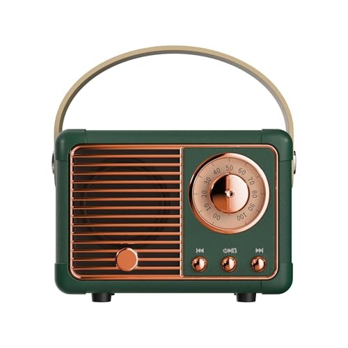 Retro Bluetooth Speaker, Wireless Mini Portable Speakers Support USB/TF Green