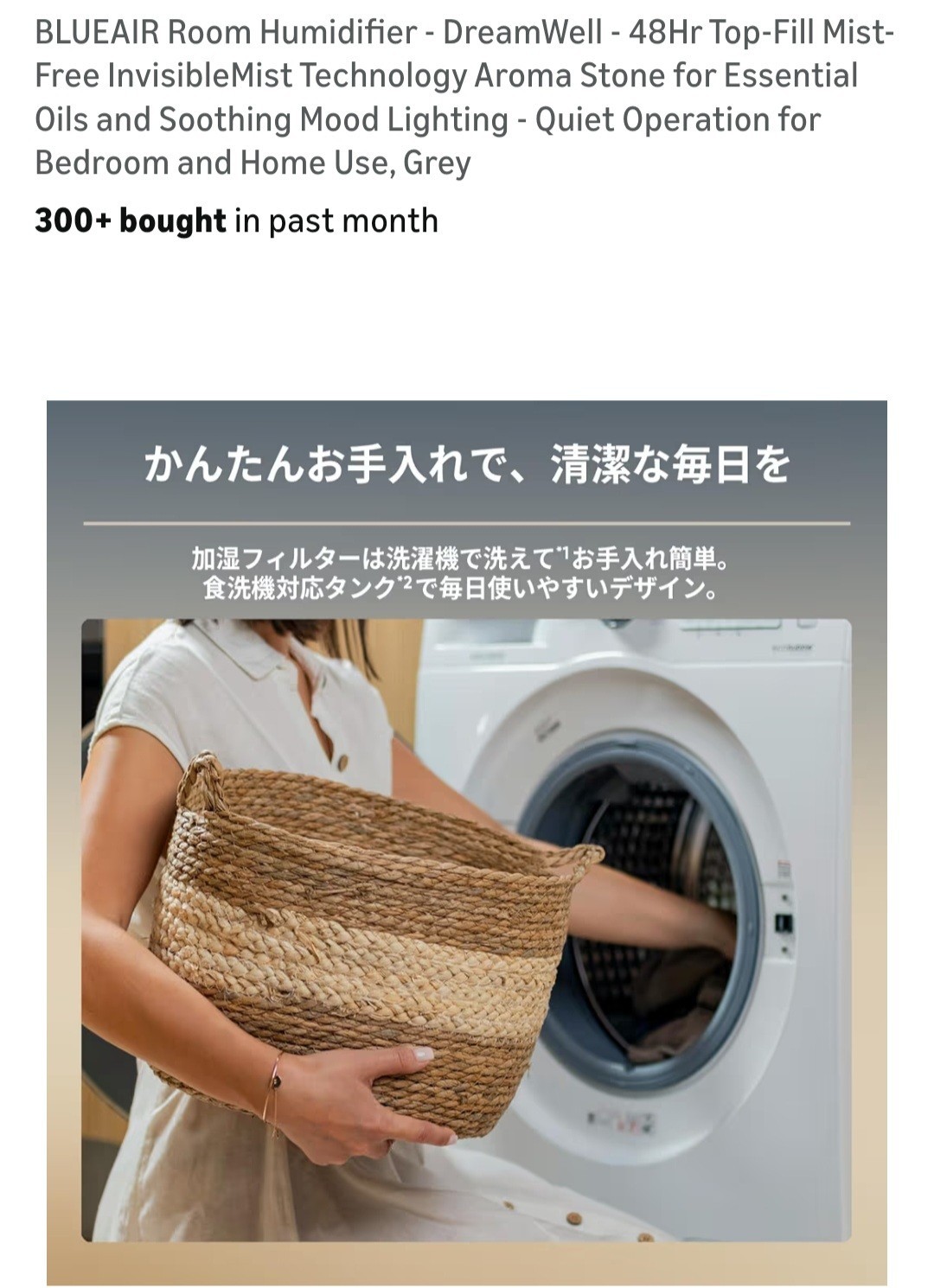 BLUEAIR Room Humidifier - DreamWell - 48Hr Top-Fill Mist-Free InvisibleMist Tech