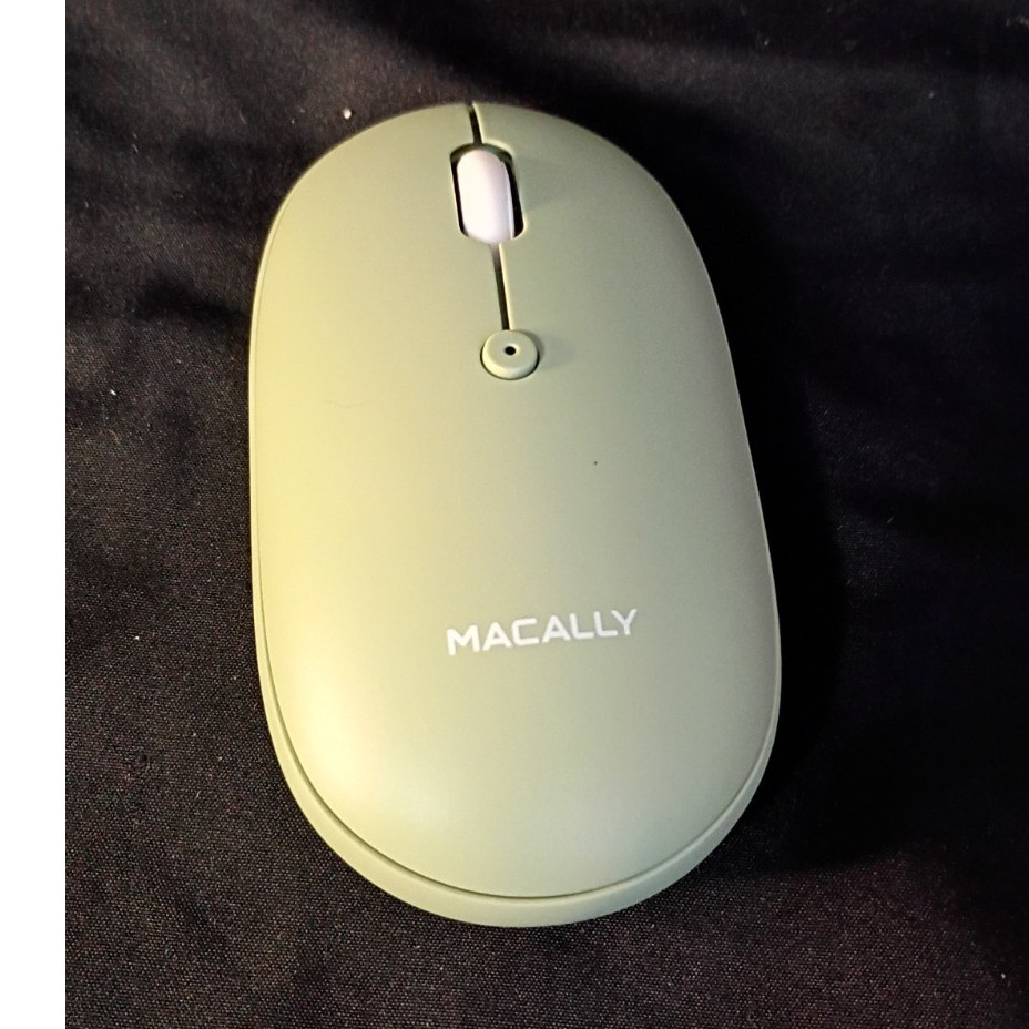 Macally BTOPBATG Wireless Optical Mouse Green Scroll Wheel On/Off Switch