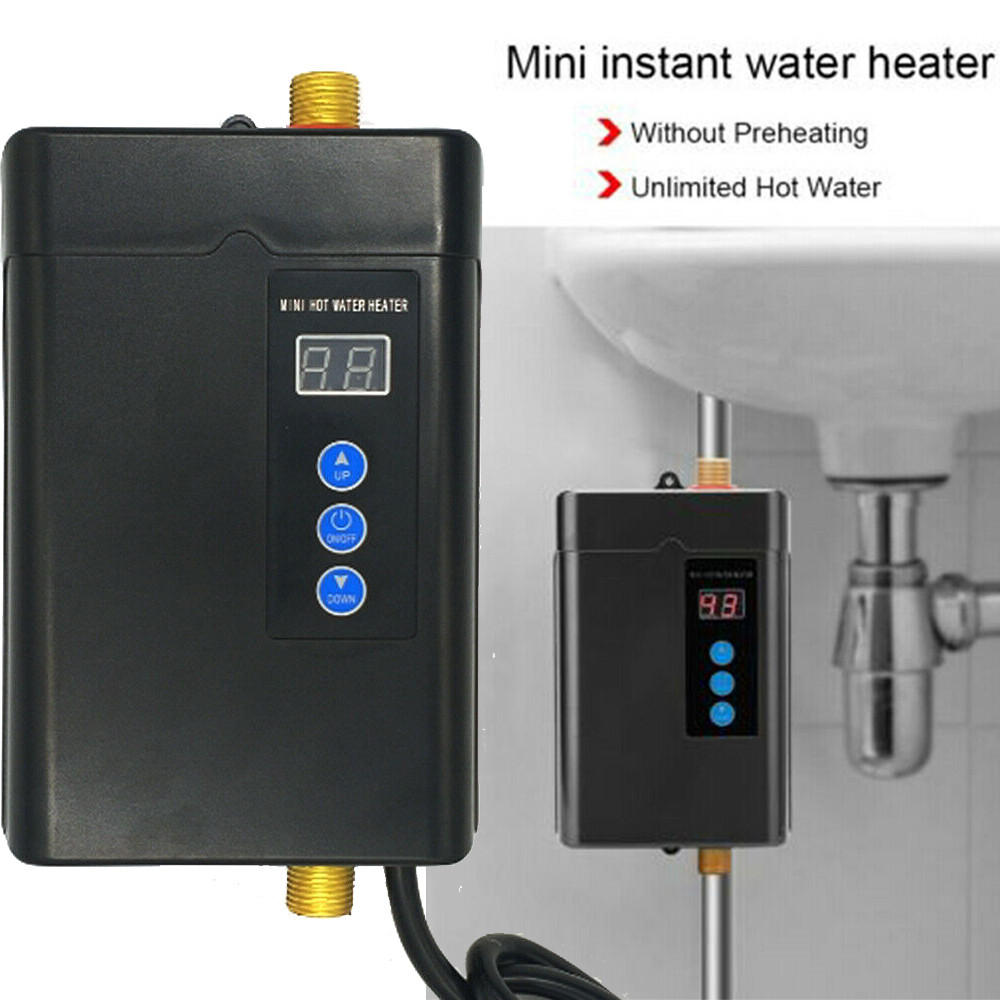 Electric Hot Tankless Water Heater Shower Instant Boiler Kitchen Bathroom 110V