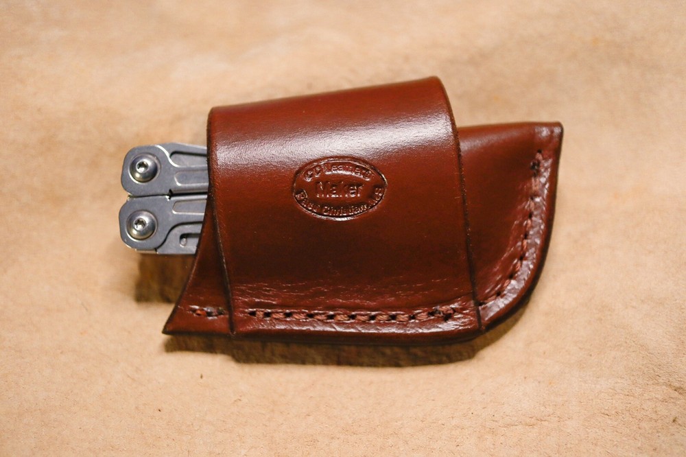 Custom Leather Crossdraw Sheath for Leatherman Wave, Sidekick, Wingman