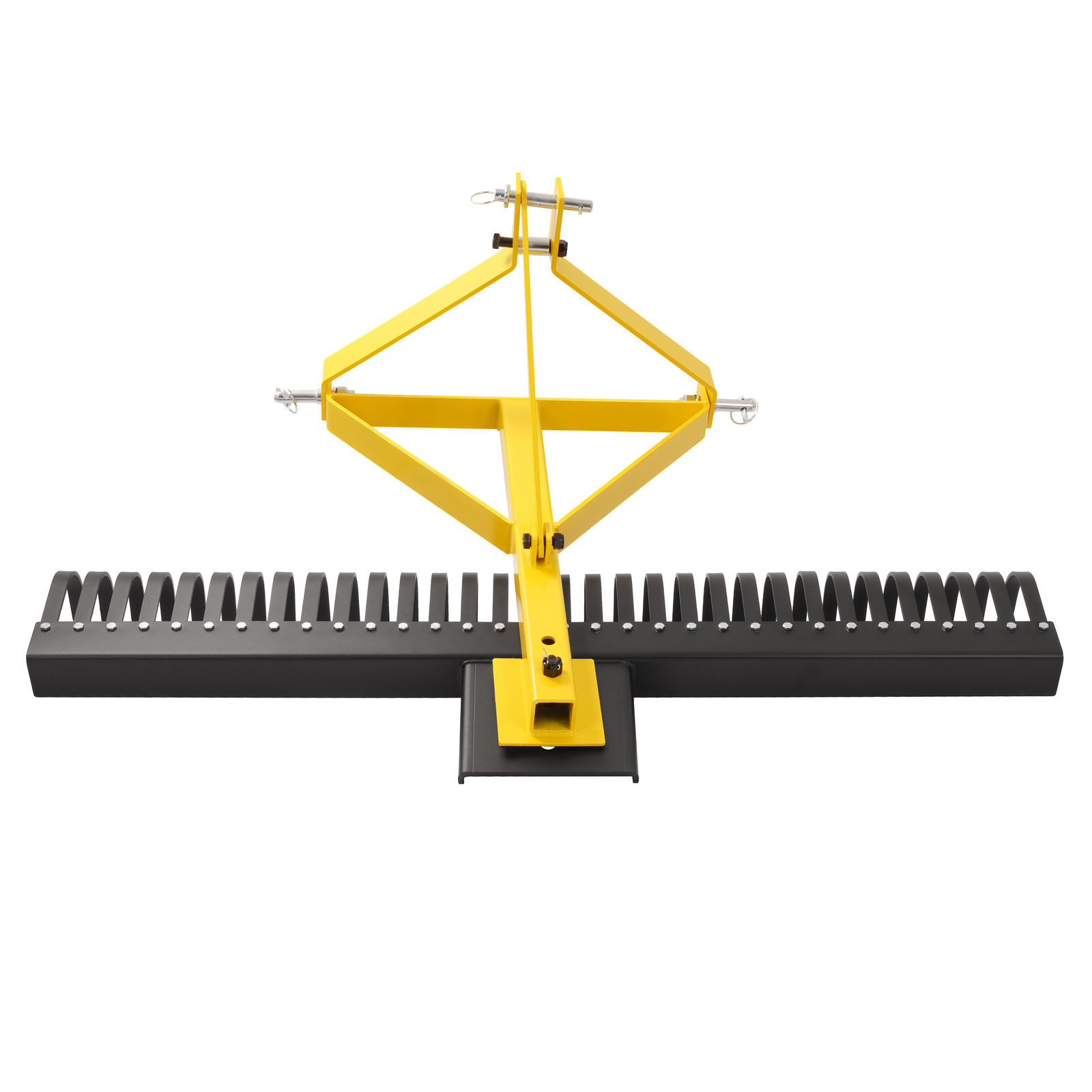 Yellow 3-Point Landscape Rock Rake Garden Tool For CAT 1 Tractors Hookup 5 FT