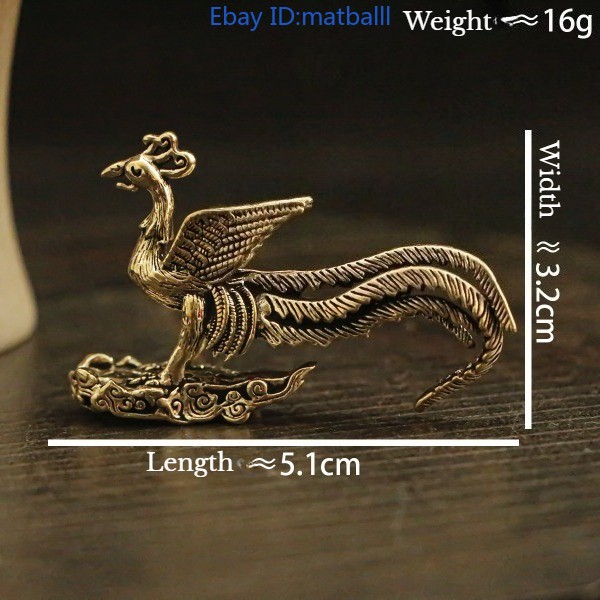 Brass Phoenix Cloud Figurine Retro Office Desktop Small Craft Decor