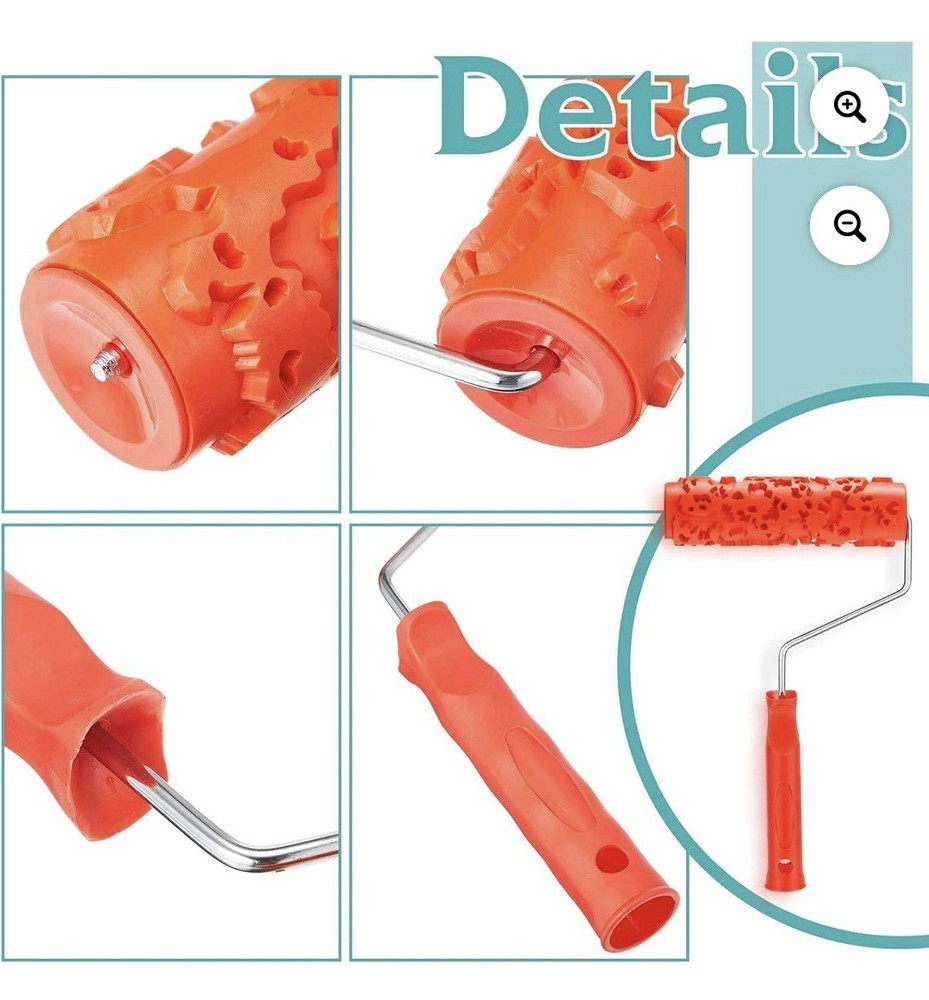 7'' Paint Pattern Roller for Wall Decoration Classic Rubber Texture RollerEG323T