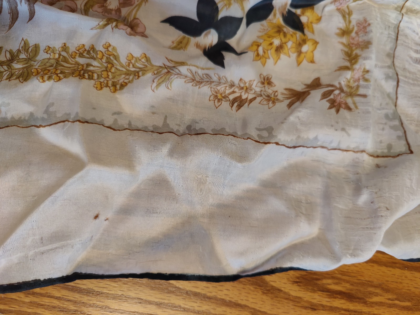 Vintage Lot Of 6 Floral Square Oblong Scarves Rayon, Acetate, Nylon Estate