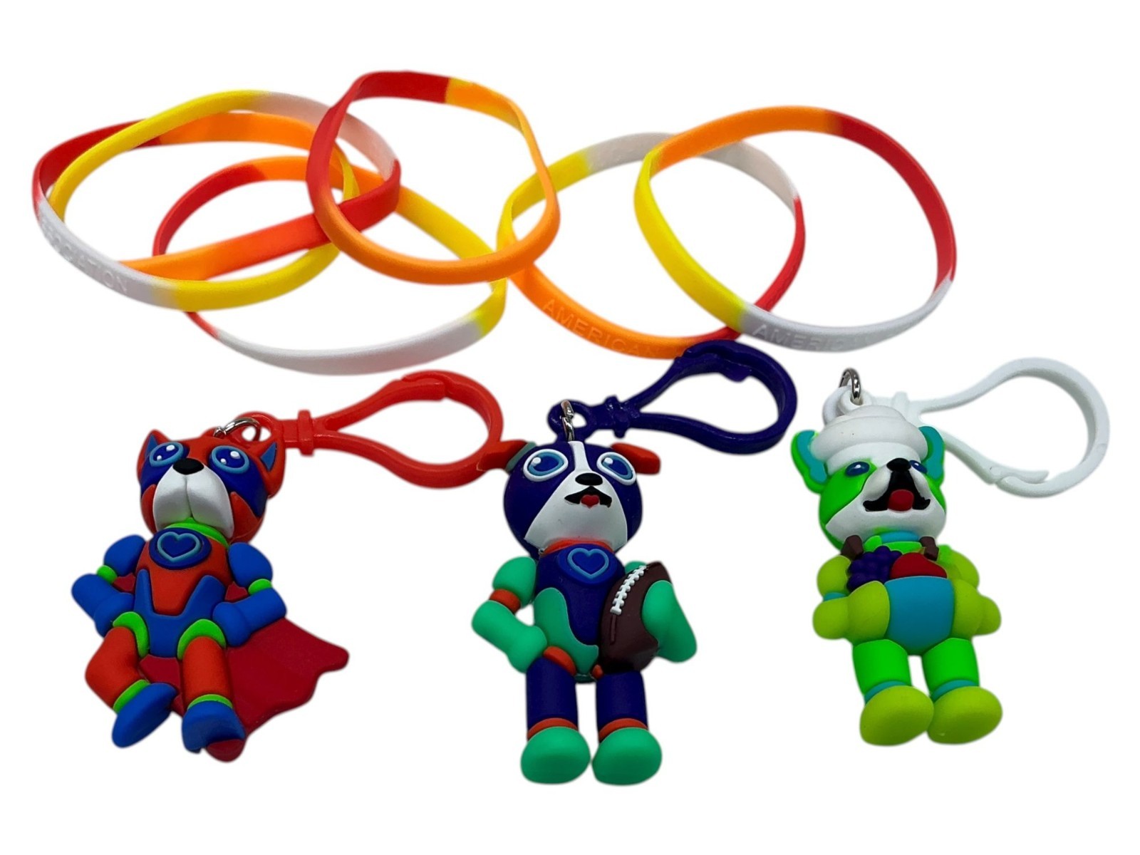 Lot Of 6 American Heart Association Keychains Rescue Beet Turbo & 6x Wristbands