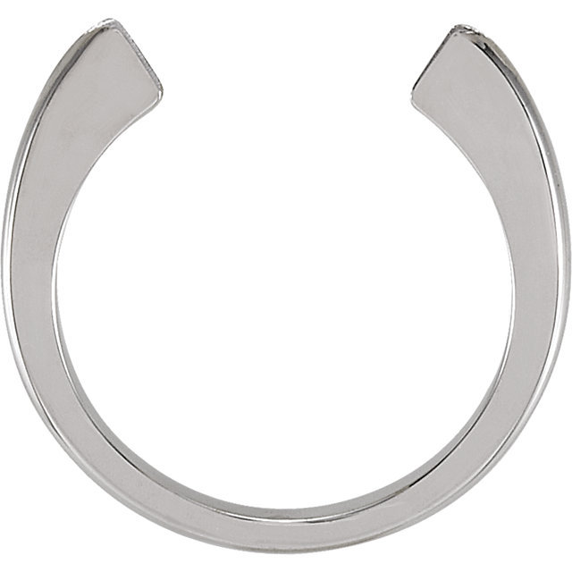 14K Solid White Yellow Gold 3/4 Flat End Band Half Round Open Shank Ring Finding