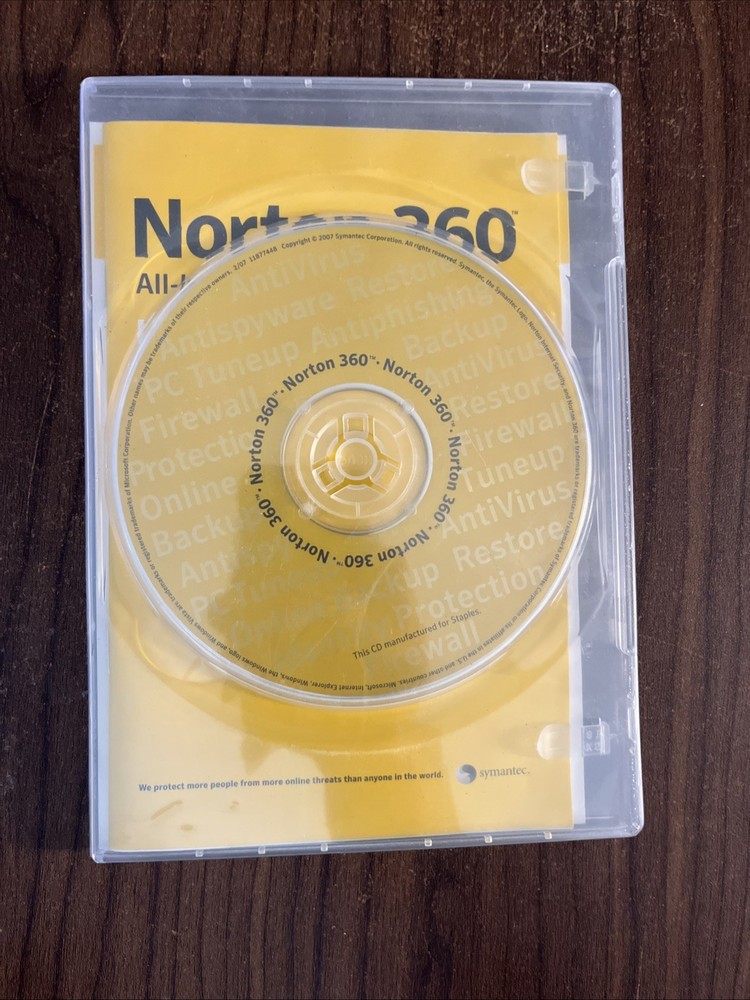 Norton 360 2.0 All-In-One Security Software CD Version 2.0
