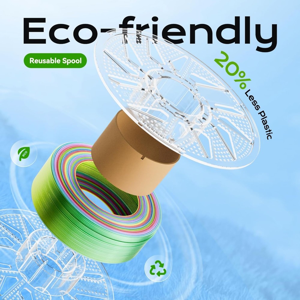 3D Printer Reusable and Removable Filament Spool, Clear Transparent Plastic Reus