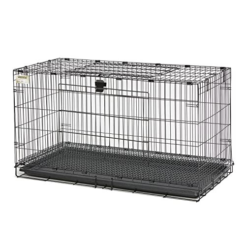 Medium Rabbit Cage with Grid Mesh Floor, Removable Tray, Easy Access Doors, Rust