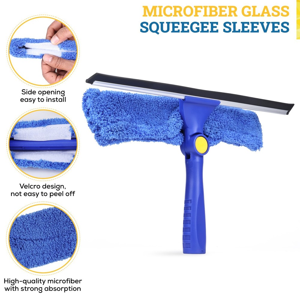 12" Microfiber Reusable Washable Window Cleaning Squeegee Sleeves - 5 Pack