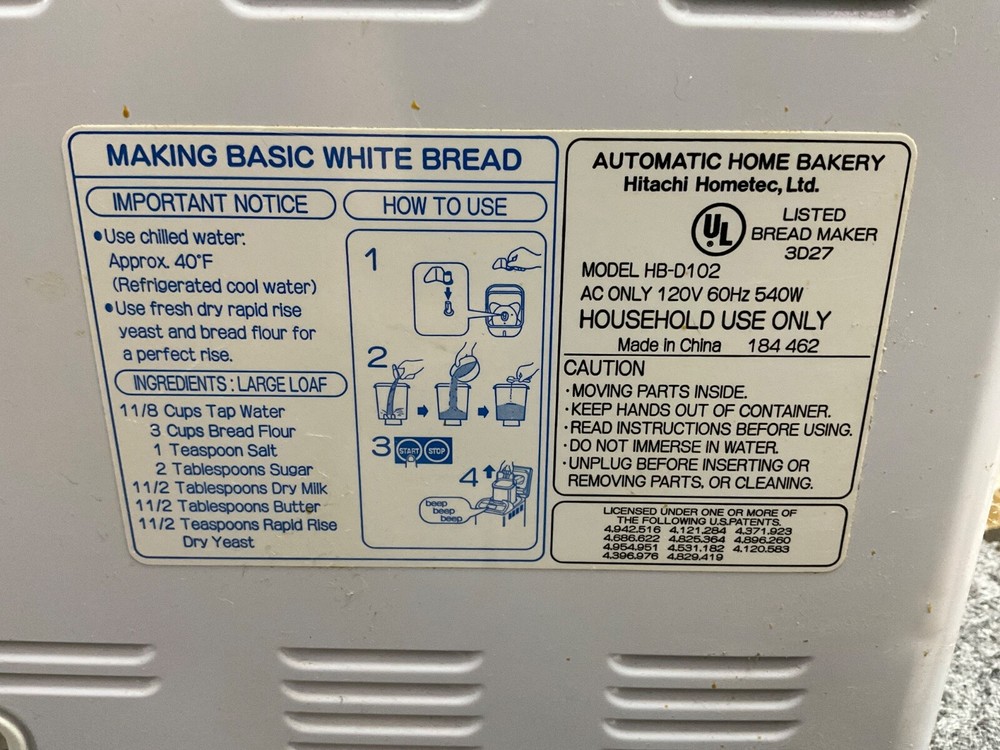 Hitachi Automatic Home Bakery HB-D102