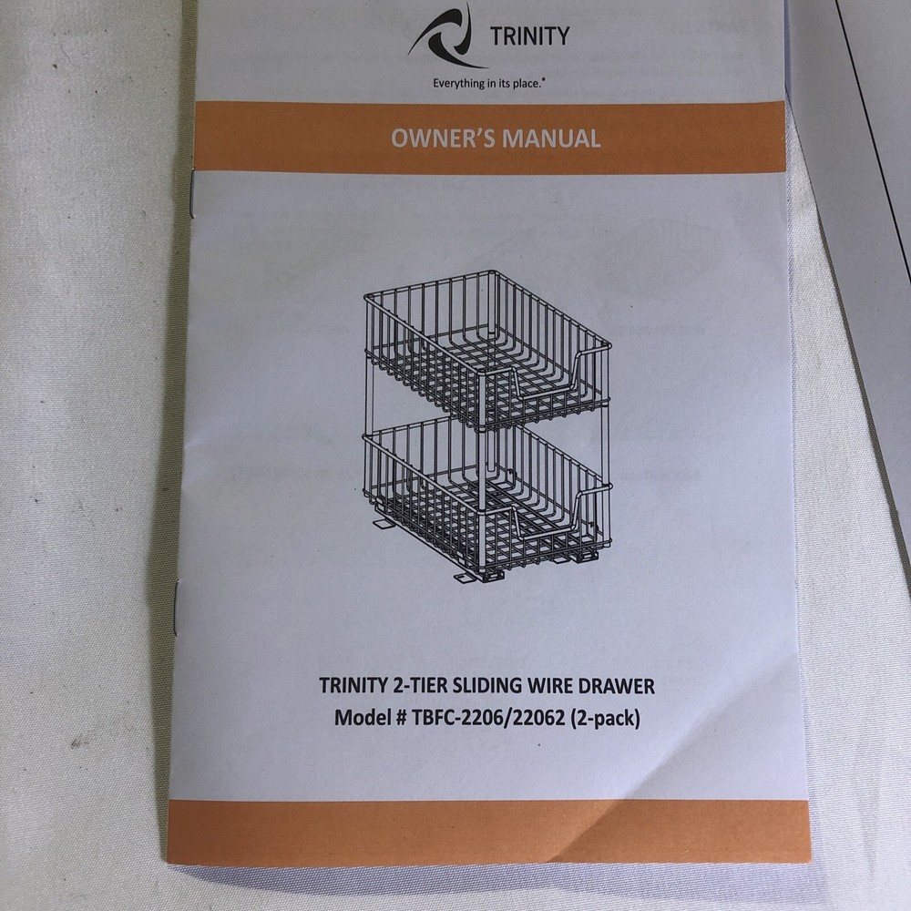 TRINITY EcoStorage 2-tier Wire Drawer with Slides, 2-pack/WH2