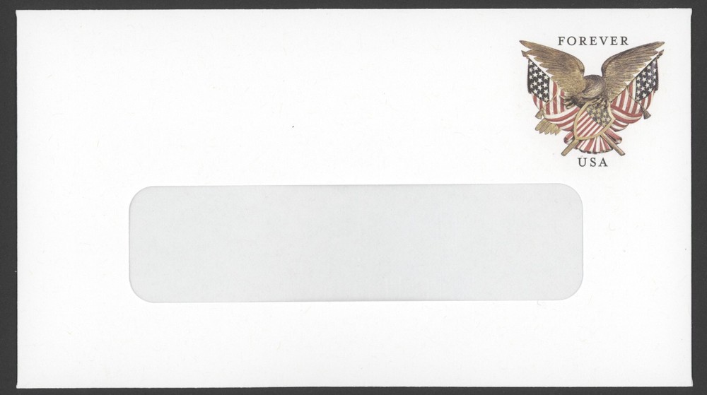 2013 Scott #U682 Eagle, Shield, and Flags on #6 Windowed Envelope MNH