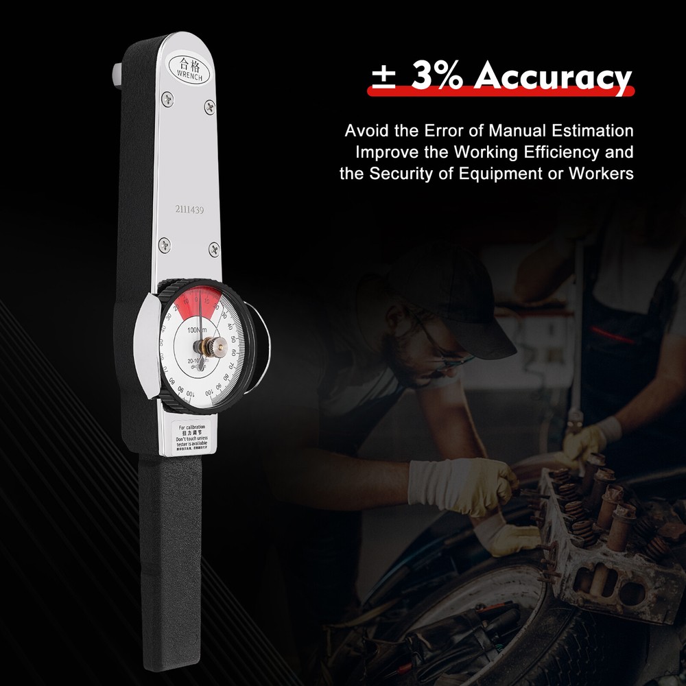 Dial Indicator Torque Wrench Indicating Torquemeter Torque Testing 0-100n.m New