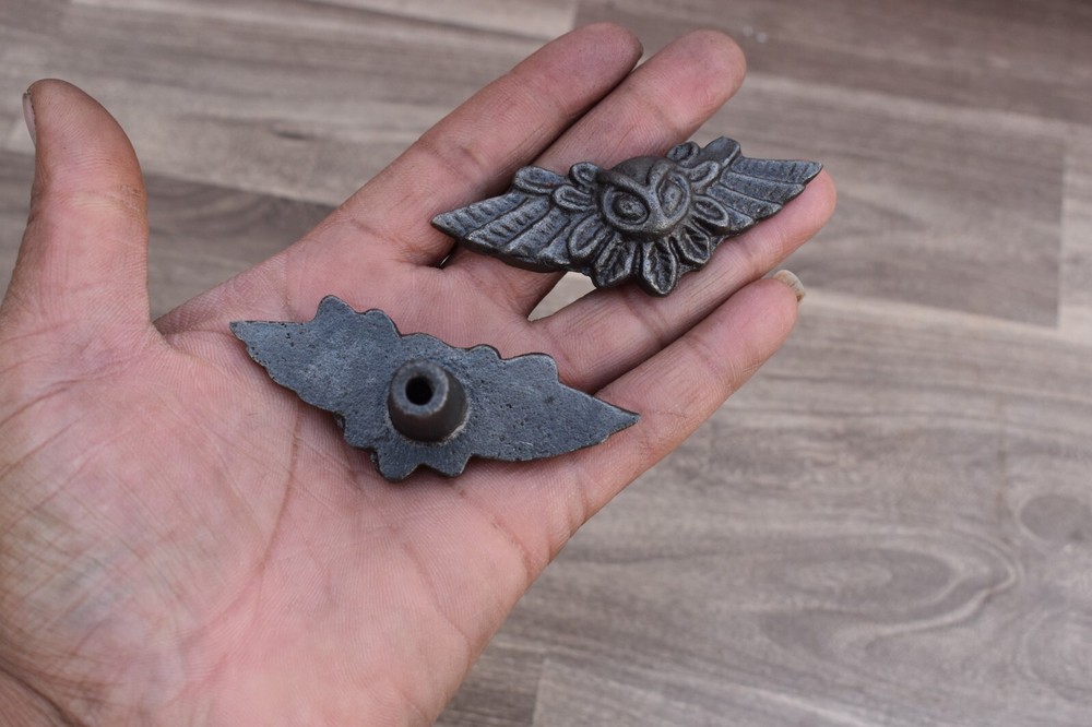 Vintage OWL Shape cast iron cabinet drawer door knobs handles pull rustic 10 pcs
