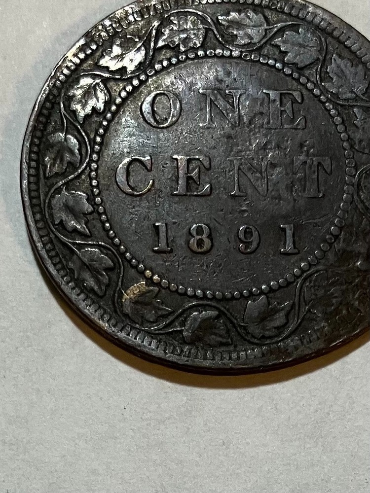 1891 Canada Large Cent Penny - LL/SD