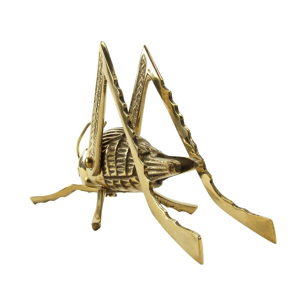 Solid Brass Lucky Cricket Rustic Fireplace Hearth/Mantle Decor