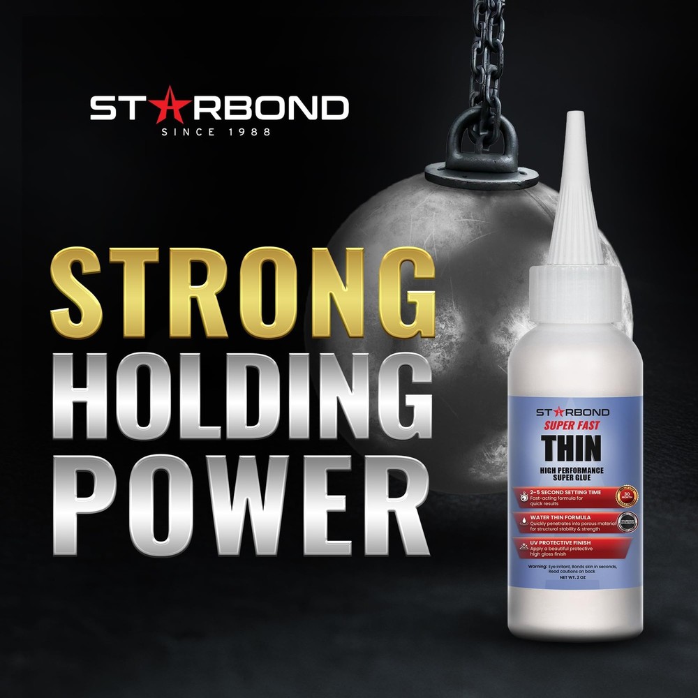 Starbond Super Fast Thin CA Glue – Super Glue Pro Kit with Precision Microtip...