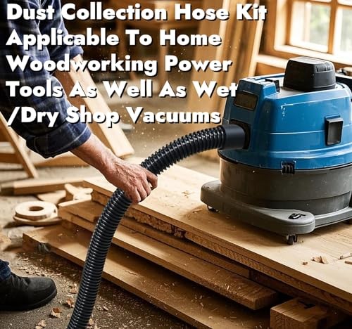10FT Dust Collection Hose Kit Flexible Power Tool Hose with 5 Threaded