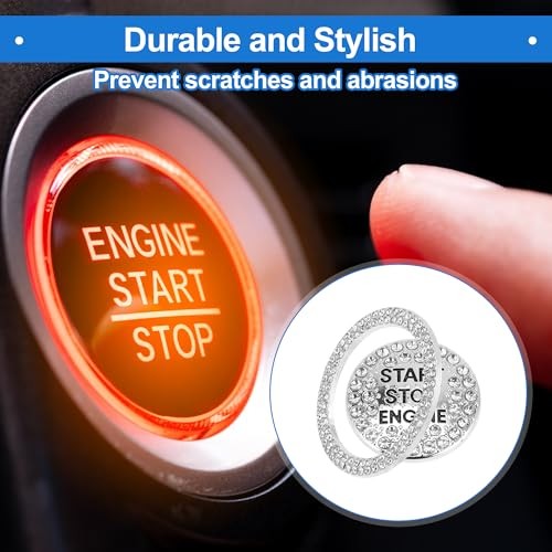Car Push Start Button Cover, Engine Push Button Protection Cover White