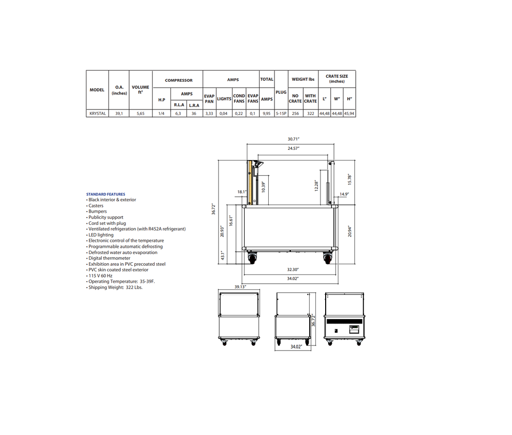 Hydra-Kool KGL-KRYSTAL Mobile Spot Merchandiser