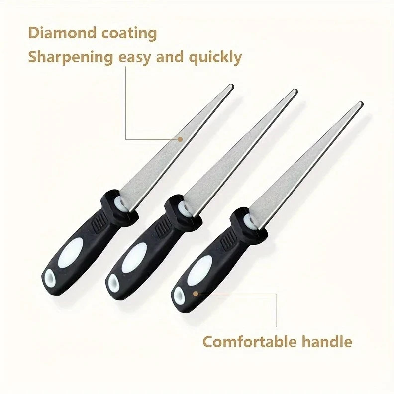 1pc Double-Sided Diamond Metal Sharpener File for Scissors Garden Tools