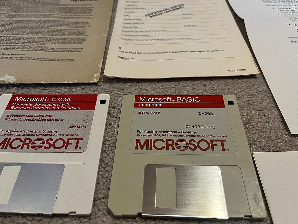 Microsoft Excel Basic File Maker Plus Vintage Rare 1987 WORKS